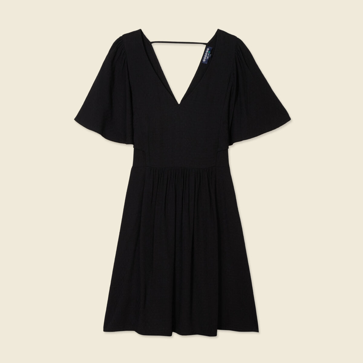 Robe trapèze fluide noir femme