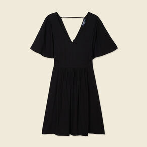 Robe trapèze fluide noir femme