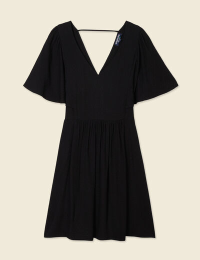 Robe trapèze fluide noir femme