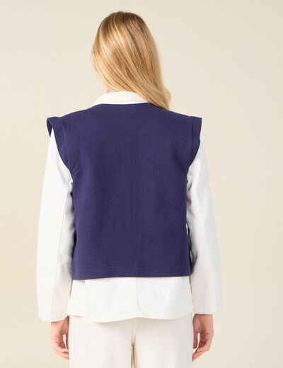 Gilet sans manches bleu femme