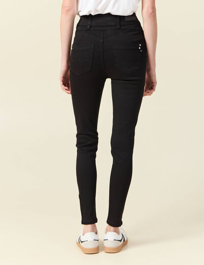 Jeans skinny 7/8ème denim noir femme