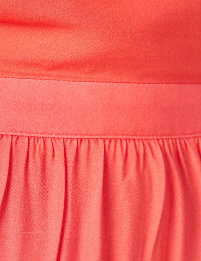 Robe longue droite à bretelles orange foncé femme