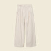 Pantalon large taille haute sable femme