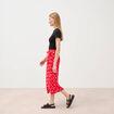Jupe fluide rouge femme