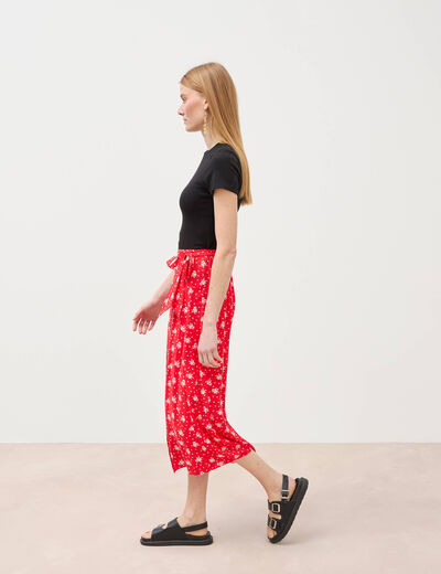 Jupe fluide rouge femme