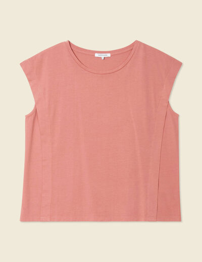 T-shirt manches courtes rouge foncé femme