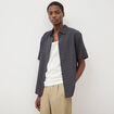 Chemise ajour&eacute;e coupe boyfriend bleu marine homme