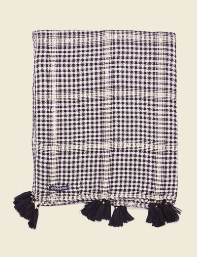 Foulard à pampilles noir femme