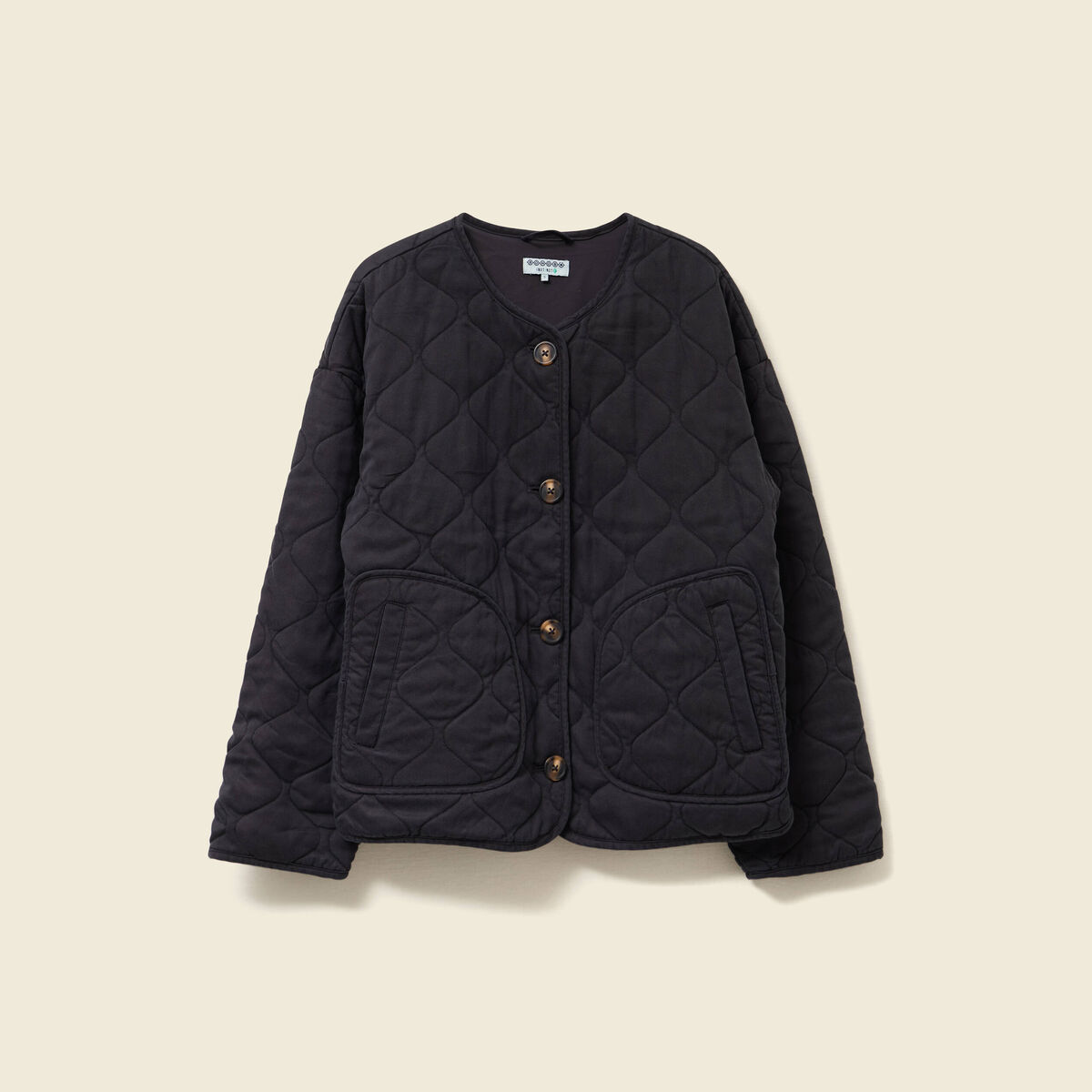 Veste oversize manches longues doubl&eacute;e gris fonc&eacute; femme