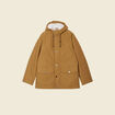Parka droite à capuche doublée marron homme