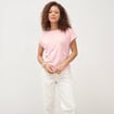 T-shirt ajust&eacute; col rond manches courtes rose clair femme