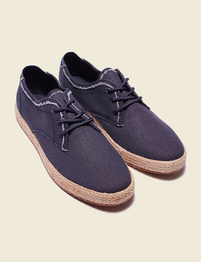 Espadrilles à lacets bleu marine homme