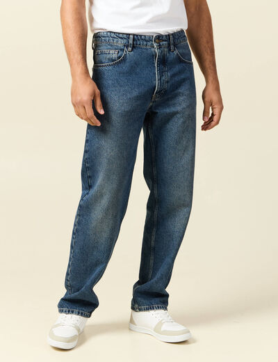 Jeans large longueur 32 en coton bleu homme