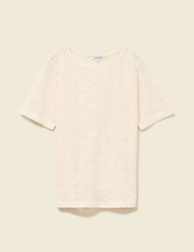 T-shirt manches courtes ivoire femme