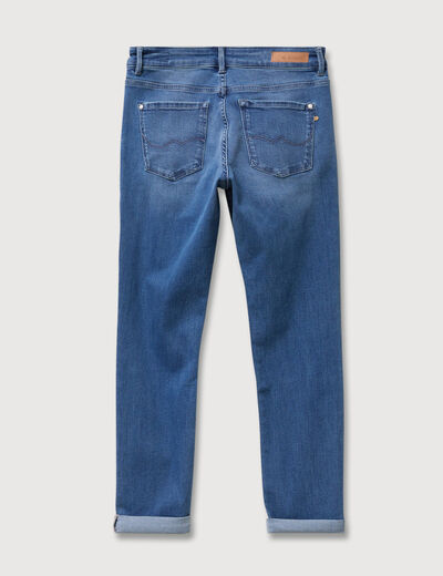 Jeans girlfriend taille haute denim stone femme