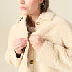 Manteau surchemise droit creme femme