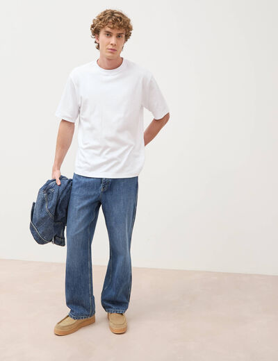 Jeans loose longueur 32 en coton denim stone homme