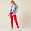 Pantalon slim rouge foncé femme