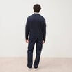 Sweat droit col rond en coton bleu marine homme