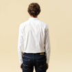 Chemise cintr&eacute;e en coton manches longues blanc homme