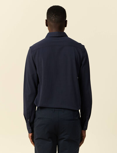 Chemise manches longues bleu marine homme
