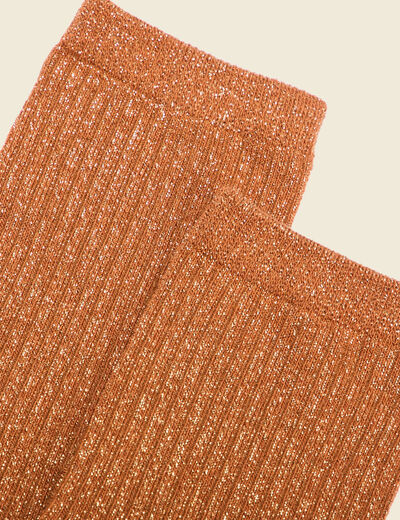 Chaussettes marron cognac femme