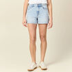 Short mom éco-responsable denim snow bleu femme