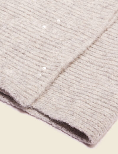 Écharpe sequins gris femme