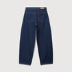 Jeans barrel taille haute broderie denim brut clean femme