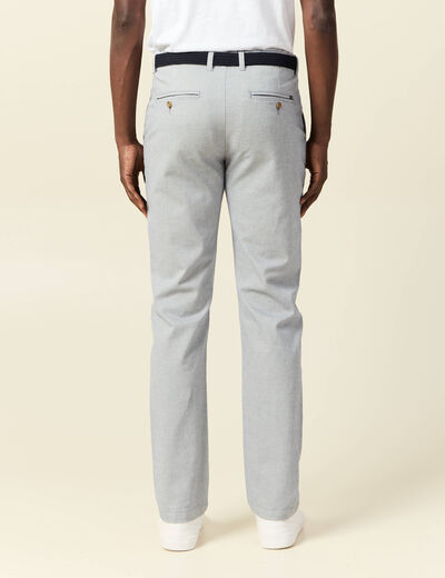 Pantalon chino straight bleu gris homme