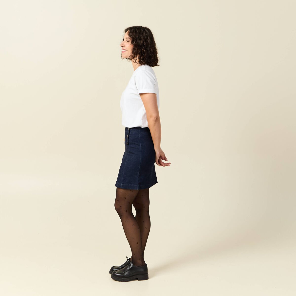 Jupe en jeans denim brut femme
