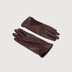 Gants en cuir marron fonc&eacute; femme