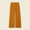 Pantalon large camel femme