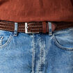 Ceinture tress&eacute;e marron homme