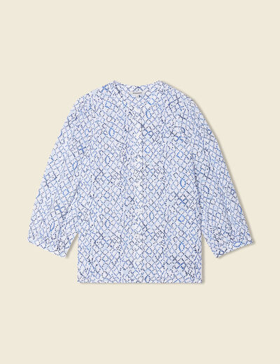 Chemise à manches longues bleu femme