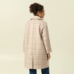 Manteau droit long col tailleur rouge clair femme