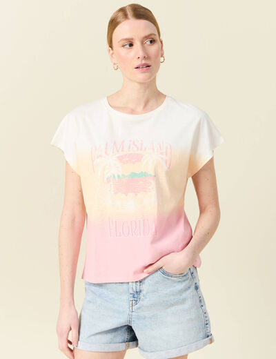 T-shirt éco-responsable rose pastel femme