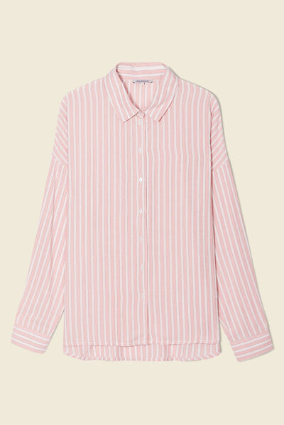 Chemise manches longues rouge clair femme