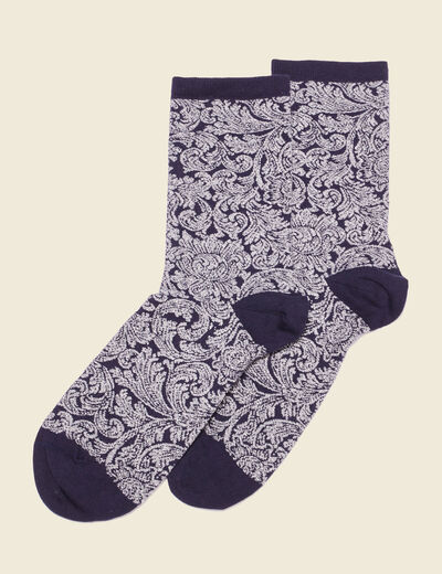 Chaussettes fabriquées en France bleu foncé femme