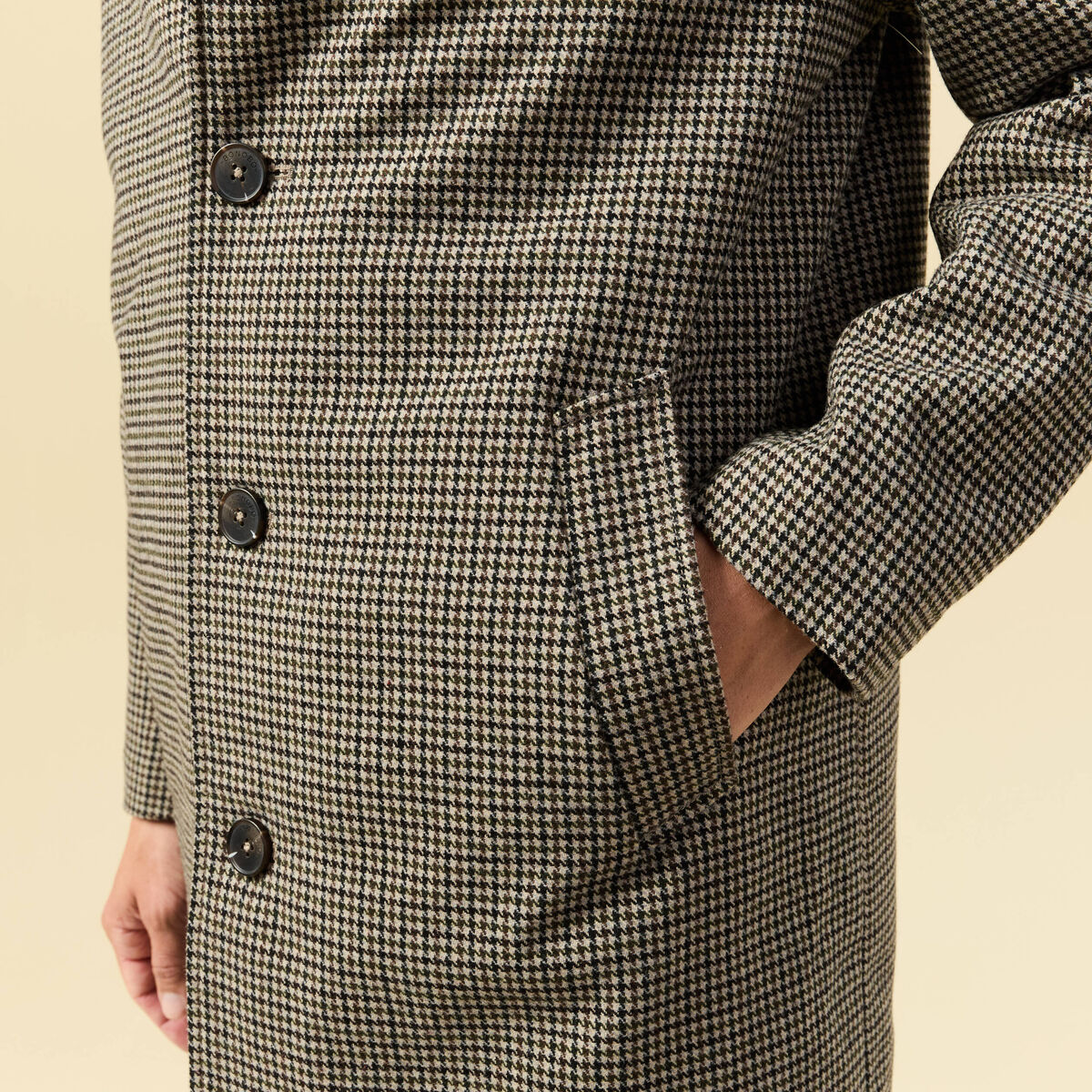 Manteau col classique manches longues camel homme