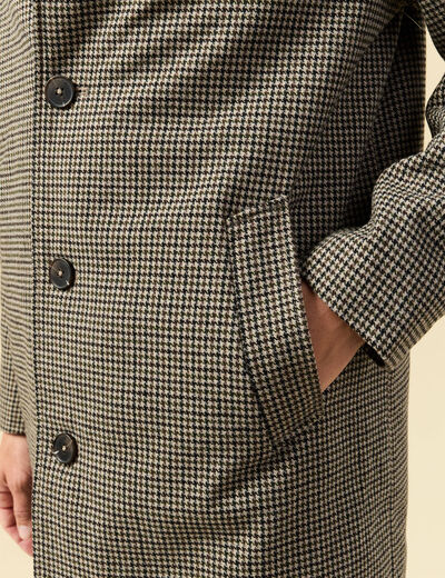 Manteau col classique manches longues camel homme
