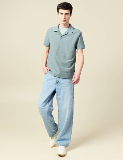 Polo manches courtes bleu gris homme