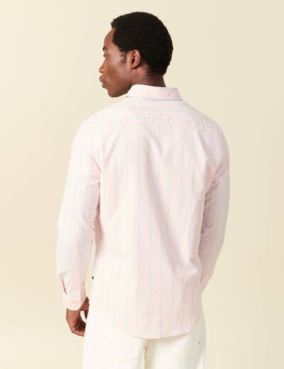 Chemise manches longues rose poudr&eacute;e homme