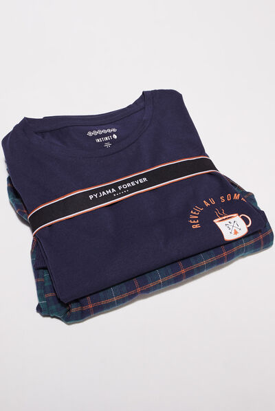 Pyjama éco-responsable bleu marine homme