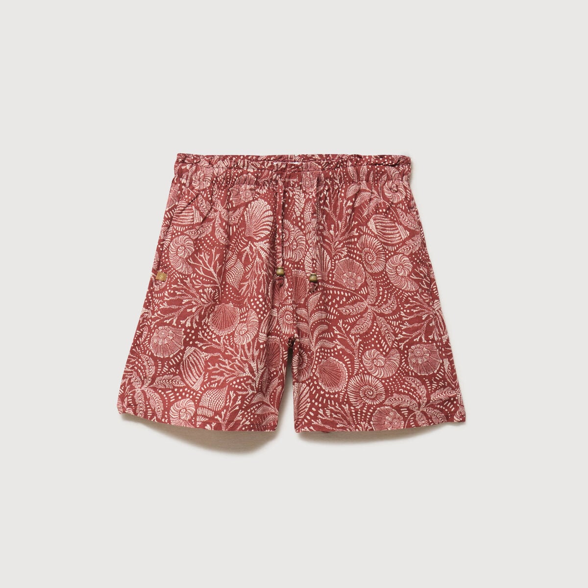 Short taille haute marron cognac femme
