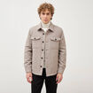 Surchemise boutonn&eacute;e beige homme