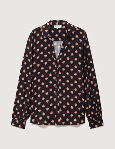 Blouse manches longues noir femme