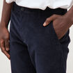 Pantalon straight velours longueur 32 bleu marine homme