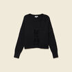 Gilet col V manches longues n&oelig;uds noir femme