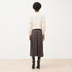 Pull droit cropped manches longues creme femme